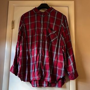 Super-cute, comfy TRUE CRAFT long sleeve button-up - 4X - Very Good Condition